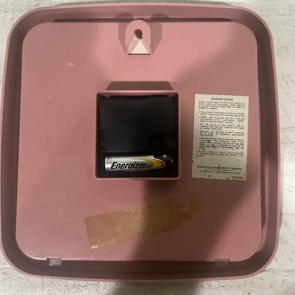 Vintage Sunbeam Quartz Goose/Duck Clock Square Country Pink Cottage 80’s Works!